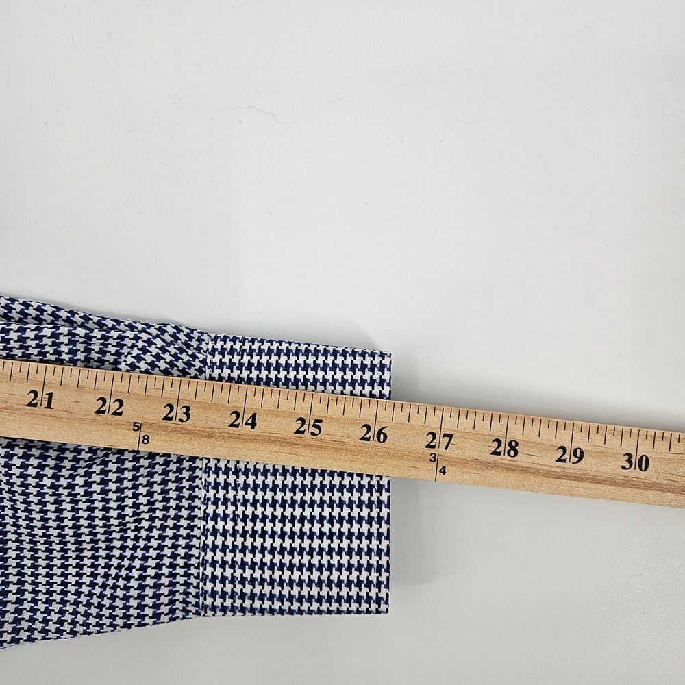 Luchiano Visconti Houndstooth Button Down Blue White Cotton Modal XL - Picture 6 of 8